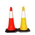 Hot Selling 75 cm Reflective Film Black Base Road Traffic Cones, Reflective PVC Traffic Cone/